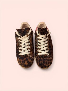 Isabel Marant Leopard Print Sneakers with Cream Laces